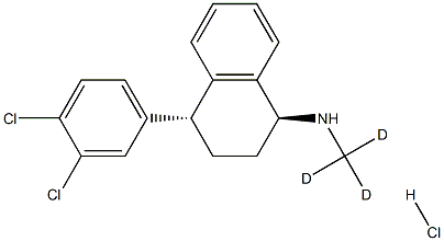 (1S,4R)-4-(3,4-dichlorophenyl)-N-(trideuteriomethyl)-1,2,3,4-tetrahydronaphthalen-1-amine:hydrochloride 结构式