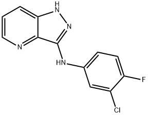 N-(3-氯-4-氟苯基)-1H-吡唑并[4,3-B]吡啶-3-胺 结构式