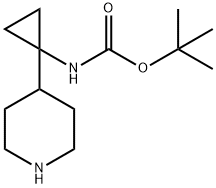 N-[1-(4-哌啶基)环丙基]氨基甲酸叔丁酯 结构式