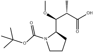 (2S,3R)-3 - ((S)-1-(叔丁氧基羰基)吡咯烷-2-基)-3-甲氧基-2-甲基丙酸 结构式