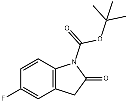 1H-Indole-1-carboxylic acid, 5-fluoro-2,3-dihydro-2-oxo-, 1,1-dimethylethyl ester 结构式