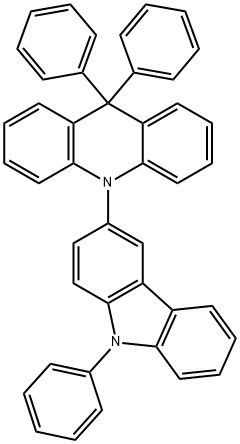 9,9-二苯基-10-(9-苯基-9H-咔唑-3-基)-9,10-二氢吖啶 结构式
