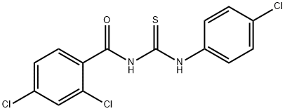 2,4-dichloro-N-{[(4-chlorophenyl)amino]carbonothioyl}benzamide 结构式
