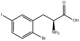 (S)-2-氨基-3-(2-溴-5-碘苯基)丙酸 结构式