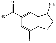 3-AMINO-7-FLUORO-2,3-DIHYDRO-1H-INDENE-5-CARBOXYLIC ACID 结构式