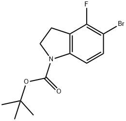 TERT-BUTYL 5-BROMO-4-FLUOROINDOLINE-1-CARBOXYLATE 结构式