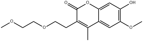 2H-1-苯并吡喃-2-酮,7-羟基-6-甲氧基-3- [2-(2-甲氧基乙氧基)乙基] -4-甲基 结构式