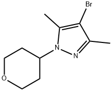 4-溴-3,5-二甲基-1-(四氢-2H-吡喃-4-基)-1H-吡唑 结构式