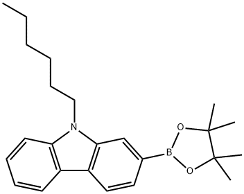9-己基-2-频哪醇酯咔唑 结构式