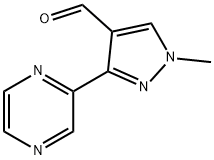 1-甲基-3-(吡嗪-2-基)-1H-吡唑-4-甲醛 结构式