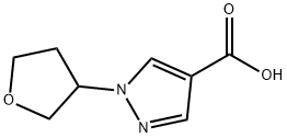 1-(TETRAHYDROFURAN-3-YL)-1H-PYRAZOLE-4-CARBOXYLIC ACID 结构式