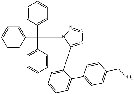 (2-(1-三苯甲基-1H-四唑-5-基)-[1,1-二联苯]-4-基)甲胺 结构式