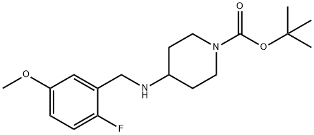 4-((2-氟-5-甲氧基苄基)氨基)哌啶-1-羧酸叔丁酯 结构式