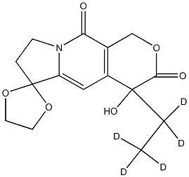 4'-hydroxy-4'-(1,1,2,2,2-pentadeuterioethyl)spiro[1,3-dioxolane-2,6'-7,8-dihydro-1H-pyrano[3,4-f]indolizine]-3',10'-dione 结构式