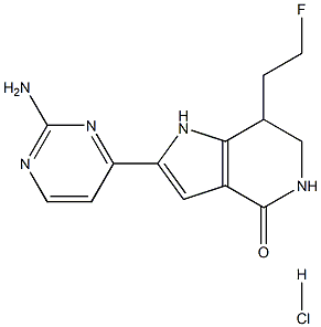 2-(2-aminopyrimidin-4-yl)-7-(2-fluoroethyl)-6,7-dihydro-1H-pyrrolo[3,2-c]pyridin-4(5H)-one hydrochloride 结构式