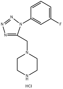 1-((1-(3-氟苯基)-1H-四唑-5-基)甲基)哌嗪二盐酸盐 结构式