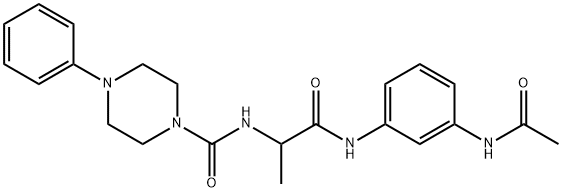 N-[1-(3-acetamidoanilino)-1-oxopropan-2-yl]-4-phenylpiperazine-1-carboxamide 结构式