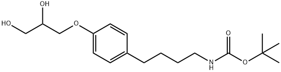 tert-butyl (4-(4-(2,3-dihydroxypropoxy)phenyl)butyl)carbamate 结构式