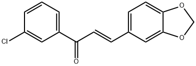 (2E)-3-(2H-1,3-benzodioxol-5-yl)-1-(3-chlorophenyl)prop-2-en-1-one 结构式