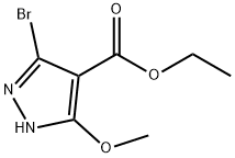 3-溴-5-甲氧基-1H-吡唑-4-羧酸乙酯 结构式