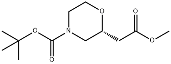 (R)-tert-butyl 2-((methoxycarbonyl)methyl)morpholine-4-carboxylate 结构式