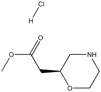 2-((S)-吗啉-2-基)乙酸甲酯盐酸盐 结构式