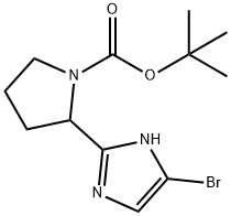 2-(5-溴-1H-咪唑-2-基)吡咯烷-1-羧酸叔丁酯 结构式