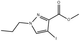 4-碘-1-丙基-1H-吡唑-3-羧酸甲酯 结构式