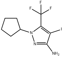 1-Cyclopentyl-4-iodo-5-trifluoromethyl-1H-pyrazol-3-ylamine 结构式