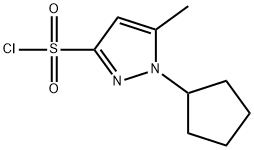 1-环戊基-5-甲基-1H-吡唑-3-磺酰氯化 结构式