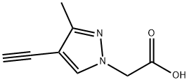 2-(4-乙炔基-3-甲基-1H-吡唑-1-基)乙酸 结构式