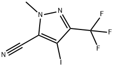 4-碘-1-甲基-3-(三氟甲基)-1H-吡唑-5-甲腈 结构式