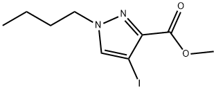 1-丁基-4-碘-1H-吡唑-3-羧酸甲酯 结构式