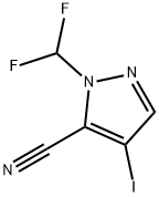 1-(二氟甲基)-4-碘-1H-吡唑-5-甲腈 结构式