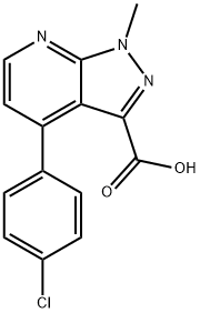 4-(4-氯苯基)-1-甲基-1H-吡唑并[3,4-B]吡啶-3-羧酸 结构式