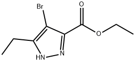 4-Bromo-5-ethyl-2H-pyrazole-3-carboxylic acid ethyl ester 结构式