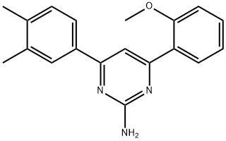 4-(3,4-dimethylphenyl)-6-(2-methoxyphenyl)pyrimidin-2-amine 结构式