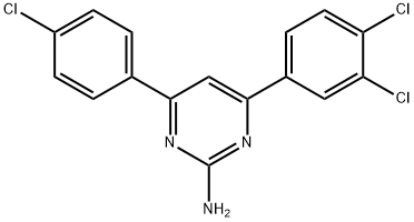 4-(4-chlorophenyl)-6-(3,4-dichlorophenyl)pyrimidin-2-amine 结构式