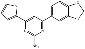 4-(2H-1,3-benzodioxol-5-yl)-6-(thiophen-2-yl)pyrimidin-2-amine 结构式