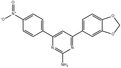 4-(2H-1,3-benzodioxol-5-yl)-6-(4-nitrophenyl)pyrimidin-2-amine 结构式