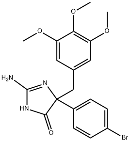 2-amino-5-(4-bromophenyl)-5-[(3,4,5-trimethoxyphenyl)methyl]-4,5-dihydro-1H-imidazol-4-one 结构式