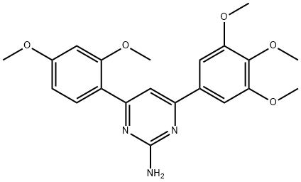 4-(2,4-dimethoxyphenyl)-6-(3,4,5-trimethoxyphenyl)pyrimidin-2-amine 结构式