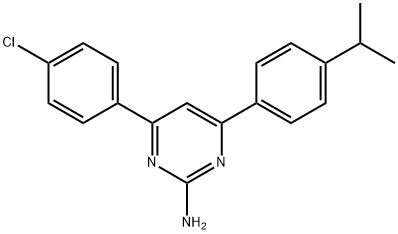 4-(4-chlorophenyl)-6-[4-(propan-2-yl)phenyl]pyrimidin-2-amine 结构式