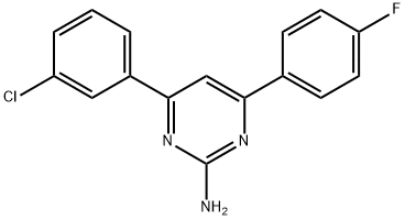 4-(3-chlorophenyl)-6-(4-fluorophenyl)pyrimidin-2-amine 结构式
