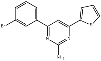 4-(3-bromophenyl)-6-(thiophen-2-yl)pyrimidin-2-amine 结构式