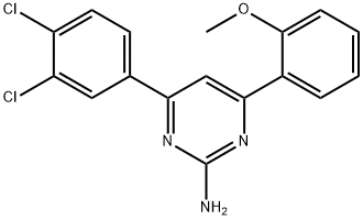 4-(3,4-dichlorophenyl)-6-(2-methoxyphenyl)pyrimidin-2-amine 结构式
