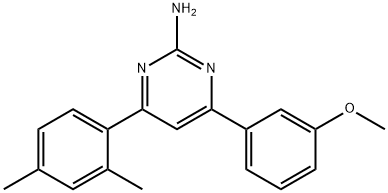 4-(2,4-dimethylphenyl)-6-(3-methoxyphenyl)pyrimidin-2-amine 结构式