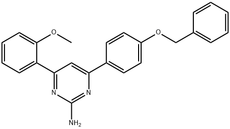 4-[4-(benzyloxy)phenyl]-6-(2-methoxyphenyl)pyrimidin-2-amine 结构式