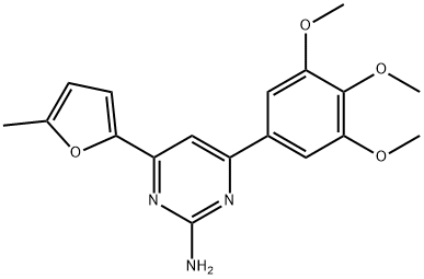 4-(5-methylfuran-2-yl)-6-(3,4,5-trimethoxyphenyl)pyrimidin-2-amine 结构式