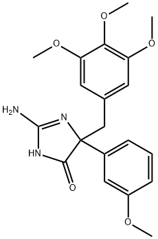 2-amino-5-(3-methoxyphenyl)-5-[(3,4,5-trimethoxyphenyl)methyl]-4,5-dihydro-1H-imidazol-4-one 结构式